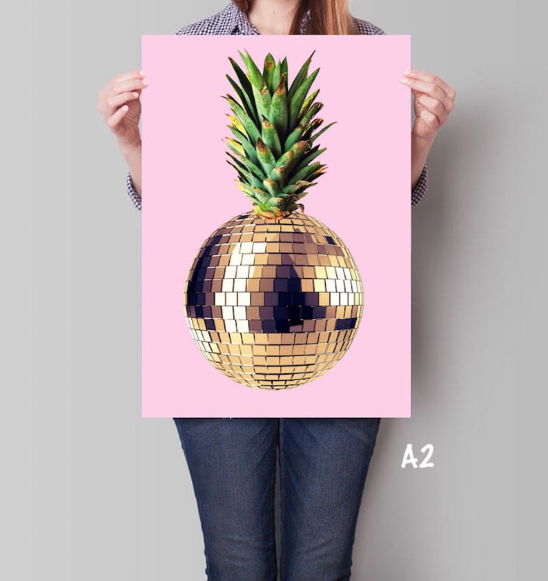 Pineapple print minimalist art pineapple art print surreal Etsy