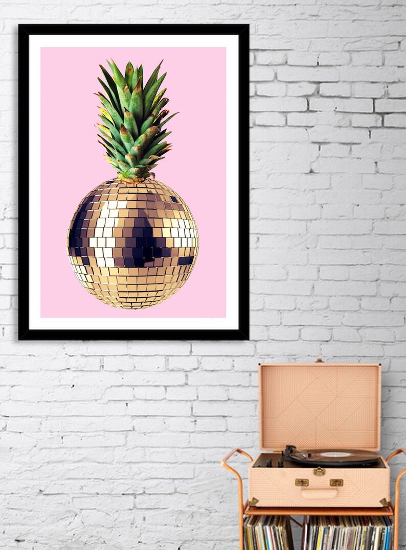 Pineapple print minimalist art pineapple art print surreal Etsy