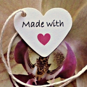 tag cuore rosa Made with Love tag cartellini dei prezzi tag regalo tag gioielli mini tag tag bianchi cartellini negozio Etsy forniture tag merce