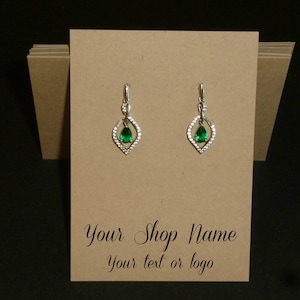 Kraft Earring Cards (250) - carte da visualizzazione personalizzate da 2,5 "x3,5" gioielli. angoli arrotondati o quadrati . spedizione gratuita negli Stati Uniti. Forniture per negozi Etsy