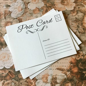 Tarjetas postales (juego de 12): tarjetas postales en blanco con guión elegante de 4,25" x 5,5". notas de agradecimiento, saludos, invitaciones, bodas, toda ocasión