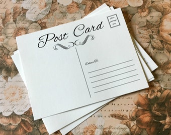 Tarjetas postales (juego de 12): tarjetas postales en blanco con guión elegante de 4,25" x 5,5". notas de agradecimiento, saludos, invitaciones, bodas, toda ocasión