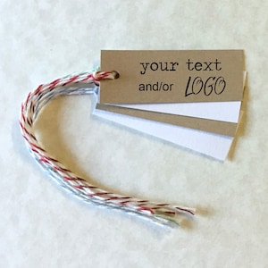 Mini etiquetas personalizadas - etiquetas impressas personalizadas de 0,75" de altura x 2" de comprimento. Ótimas para etiquetas de preço de joias, etiquetas de malhas ou outros produtos pequenos