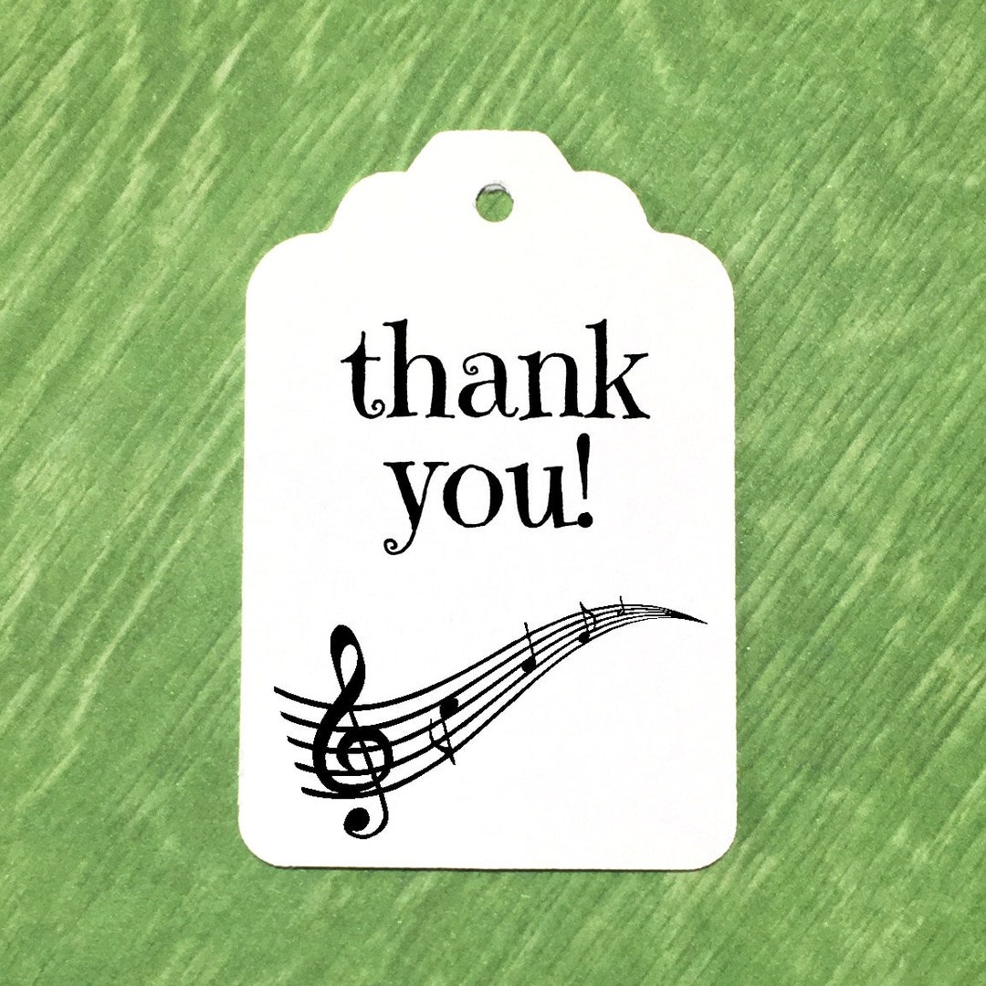 Musical Theme Thank You Tags Large Scalloped Top Tags Etsy