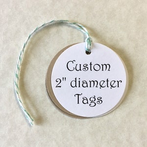 Etiquetas redondas grandes: etiquetas blancas, kraft, marfil, de 2" de diámetro, etiquetas personalizadas, bodas, productos, regalos, círculos grandes, impresión de texto/logotipo