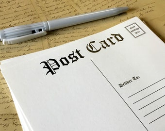 Tarjetas postales (juego de 12): tarjetas postales en blanco en inglés antiguo de 4,25" x 5,5". blanco brillante o natural. Esquinas cuadradas o redondeadas. envío gratuito a EE. UU.