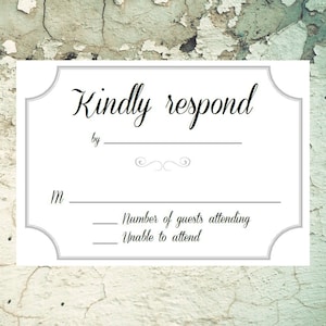 Tarjetas RSVP (25): papelería de boda impresa personalizada / personalizada. A1 4 barras 3,5" x 5". con sobres. tarjetas de respuesta de boda económicas