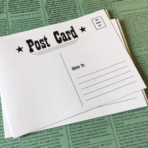 Postkarten (12er-Set) - Wilder Westen Stil 4,25 "x 5,5" Postkarten blanko. Dankesnotizen, Grüße, Jungen-Partyeinladungen. westlichen Stil