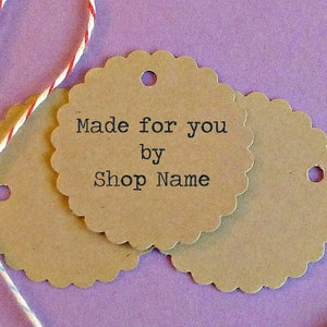 Etichette circolari smerlate Kraft: etichette per prezzi o regali personalizzate. etichette rotonde da 1,5" di diametro. Forniture per negozi Etsy. Forniture aziendali/negozio personalizzate