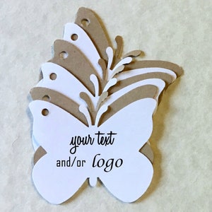 Etichette a farfalla, grandi - etichette stampate personalizzate 1,75"x 2" etichette graziose, eleganti, fantasiose, regali, matrimoni, prodotti, personalizzate/su misura, spago