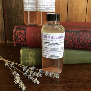 Milk of Lavender 1811 Face Toner Vintage Makeup Historical Recipe Victorian Sensitive Skin Organic Lavender Vegan Cleanser Dry Skin Care