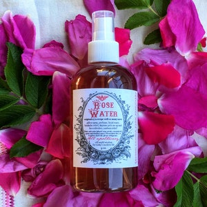 Rose Water 1772 Natural Facial Toner, Victorian Makeup, Face Cleanser, 18th Century Recipe, Vegan Friendly Formula