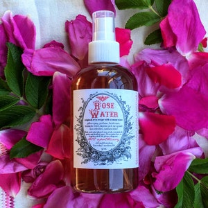 Rose Water 1772 Moisturizing Rose Facial Toner Natural Toner Victorian Makeup Sensitive Skin Safe Face Cleanser Organic Roses Farm Grown