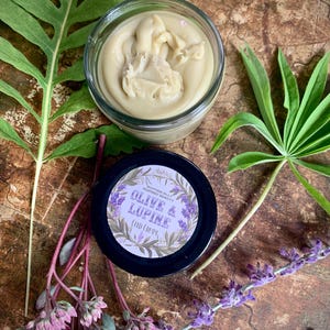 Christmas Olive and Lupine Cold Cream, Face Moisturizer, Natural Beauty, 18th Century, Lupine Flower, Victorian, Green Beauty, Handmade