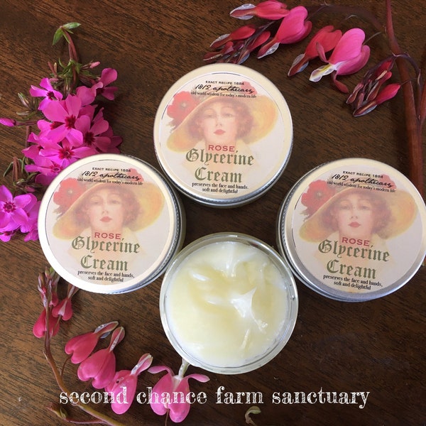 Rose Glycerine Cream 1884 Gentle Facial Cleanser Soothing Moisturizer Makeup Remover Living History Victorian Makeup Cold Cream