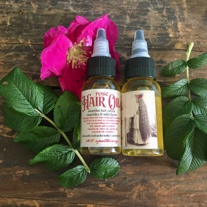 Rose Hair Oil 1884 Historical Recipe Vegan Hot Oil Treatment Hair Oil Natural Hair Growth Victorian Haircare