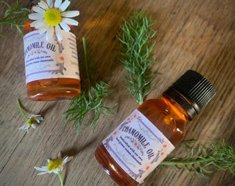 Organic Chamomile Infused Facial Oil, Natural Face Serum, Farm Grown Chamomile, Botanical Facial Oil