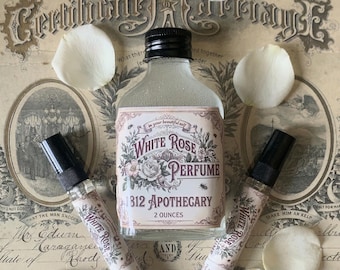 Victorian White Rose Perfume, Historical Handcrafted Fragrance, Clean Airy Floral, Historical Beauty