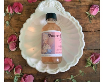 Rosewater Virgin's Milk Face Toner Rosewater Glass Bottle 1833 Historical Recipe Skin Cleanser Moisturizer Vegan Victorian Facial Care