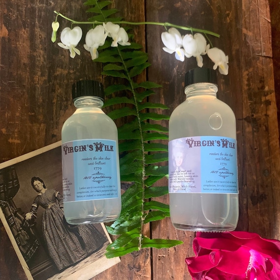 Virgin's Milk 1833 Facial Cleanser, Natural Skincare, Victorian Makeup, Crafted with Foraged Witch Hazel and Gilead, 18th Century Recipe