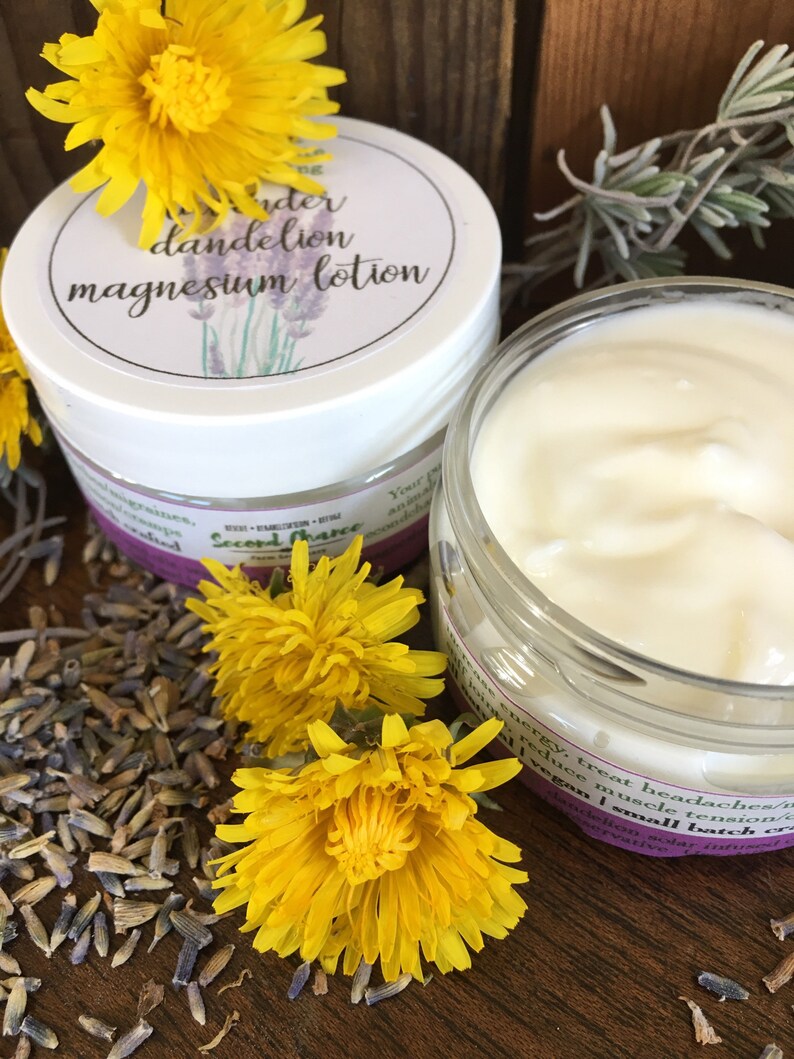 Lavender Dandelion Magnesium Lotion nourishing and natural Etsy