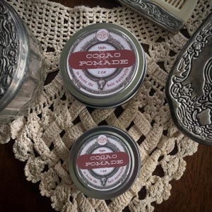 Cocao Pomade 1884 Hard Pomatum, Skin and Lip Salve, Victorian Hair Styling, Historical Dress Natural Haircare, Historical Beauty, Vintage