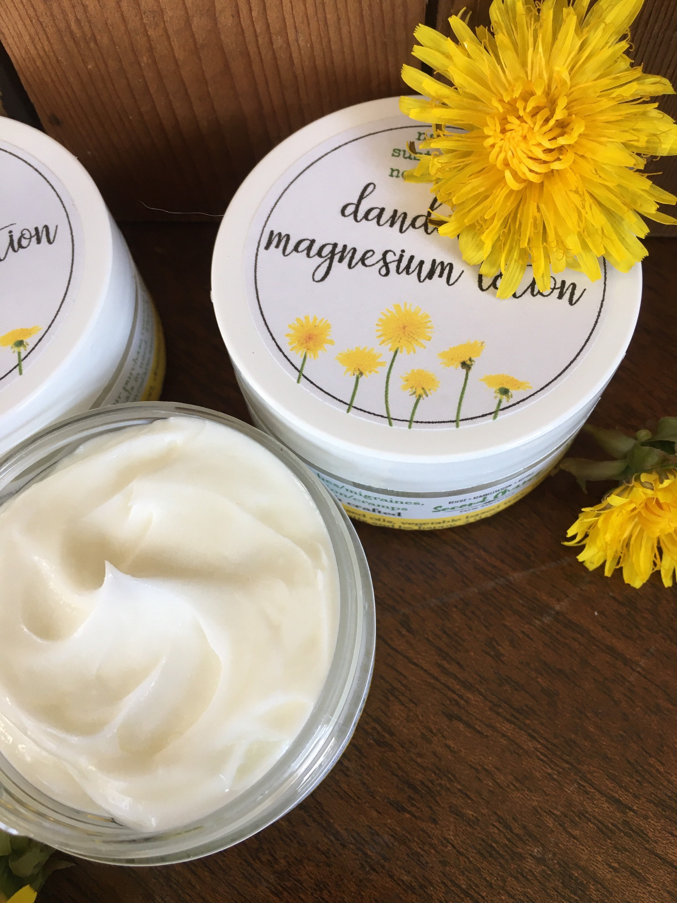 Dandelion Magnesium Lotion Nourishing and Natural Aid in Leg Etsy