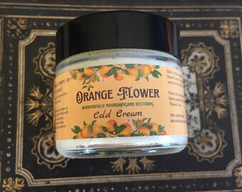 Orange Flower Cold Cream 1887 Victorian Cold Cream Facial Cleanser Cleansing Makeup Remover Moisturizing Skincare Glass Jar