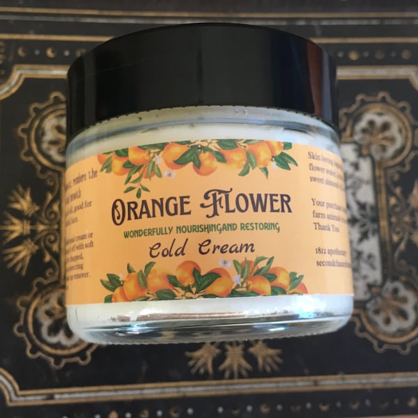 Orange Flower Cold Cream 1887 Victorian Cold Cream Facial Cleanser Cleansing Makeup Remover Moisturizing Skincare Glass Jar