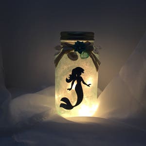 Meerjungfrau Laterne Jar Meer Glas Grun Aqua Meerjungfrau Etsy