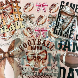 Football Theme DTF Transfer Grab Bag – 10-Pack Surprise Bundle | Ready to Press Seasonal Transfers for Shirts, Totes & More | Football DTF