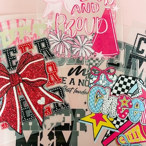 Cheer Theme DTF Transfer Grab Bag – 10-Pack Surprise Bundle | Ready to Press Seasonal Transfers for Shirts, Totes & More | Cheer DTF Pack