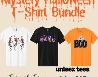 Halloween Mystery T-Shirt Bundle, Mystery T-Shirt Bundle, Mystery tee bundle, Halloween tees, Halloween costume, Trendy halloween tees