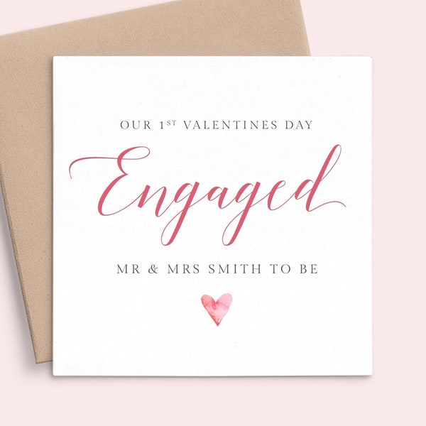 First Valentines Day Engaged, First Valentines Card Fiance, Personalised Valentines Day Card Fiance, Personalized Valentines Card Fiancee