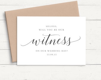 Will You Be Our Witness Card Personalised, Will You Be Witness, Wedding Witness Proposal Card Personalized, Wedding Sponsor Proposal Card