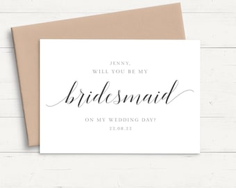 Will You Be My Bridesmaid Card Personalised, Personalized Bridesmaid Proposal Card Friends, Will You Be Bridesmaid Card Proposal