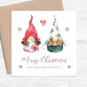Gnome Christmas Card for Parents