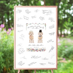 Dog Wedding Guestbook Poster, Dog Guest Book Wedding Sign, Alternative Wedding Guest Book Print, Personalised Wedding Guest Book Dog