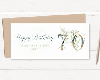 70th Birthday Money Card Personalised, Birthday Money Wallet Personalized, Birthday Money Gift, Money Envelope Birthday Money Holder Gift