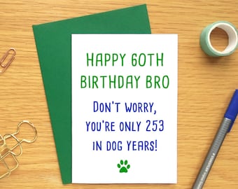 Funny 60th Birthday Cards For Brother