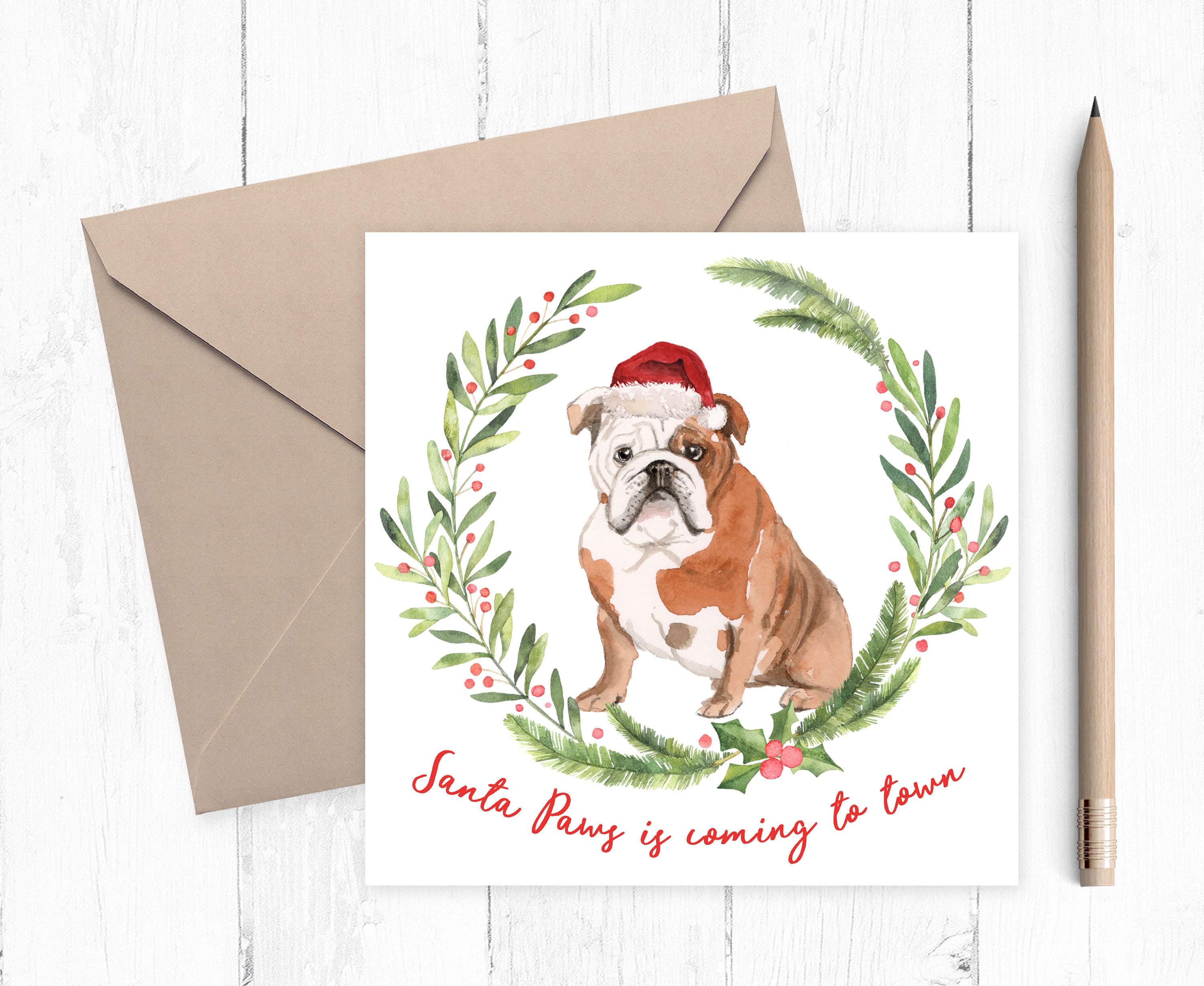 Bulldog Christmas Cards 