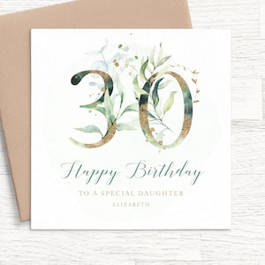 Carte 30e anniversaire fille personnalisée, carte 30e anniversaire personnalisée belle-fille, carte 30e anniversaire fille pour femme
