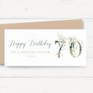 Geldkarte zum 70 Geburtstag personalisiert, Geldbrieftasche zum Geburtstag personalisiert, Geldgeschenk zum Geburtstag, Geldumschlag Geburtstagsgeldhalter Geschenk