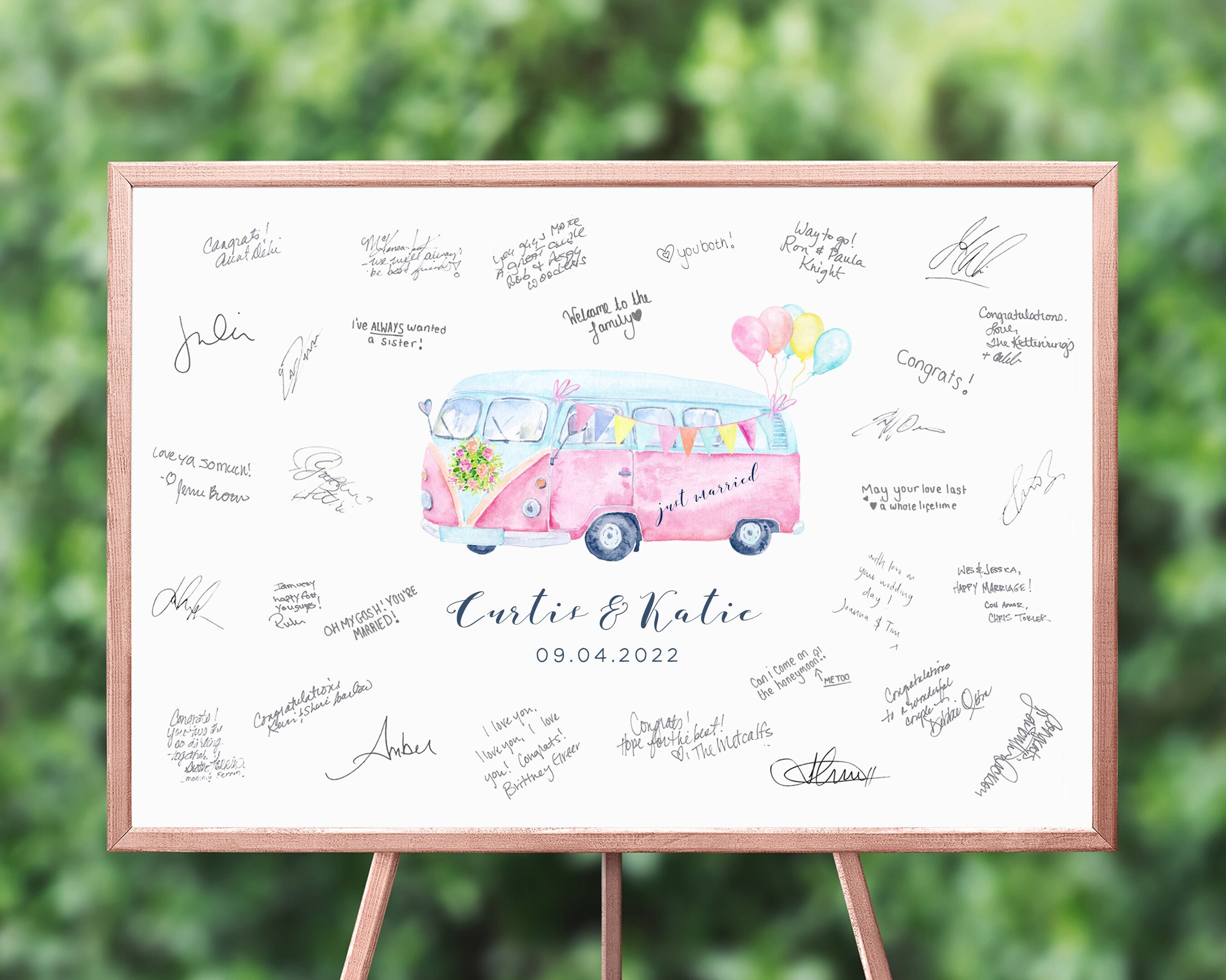 Campervan Wedding Guest Book Poster Alternative Wedding ...