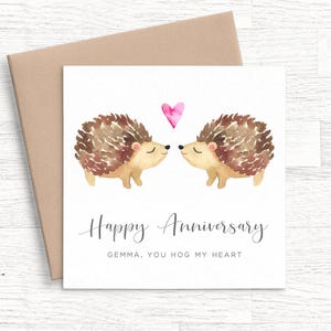 Carte d'anniversaire hérisson pour femme, carte d'anniversaire personnalisée petite amie, jeu de mots mignon carte d'anniversaire, carte d'anniversaire animal pour elle