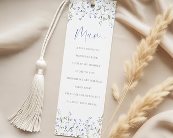 Personalised Remembrance Bookmark Mum, Mom Memorial Bookmark Custom, Personalized Sympathy Book Marks Laminated, WITH TASSEL