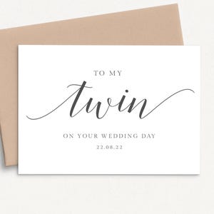 Faire-part de mariage personnalisé à mon jumeau le jour de votre mariage pour jumeaux, carte de mariage spéciale pour jumeaux Carte de mariage personnalisée pour jumeaux