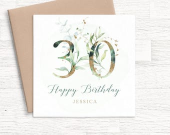 30th Birthday Card Personalised, Personalized Birthday Card for Best Friend, 30th Birthday Card for Her, 30th Birthday Card for Women