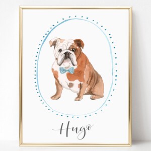 English Bulldog Gift Personalised Dog Print, Dog Lover Gift Personalized, English Bulldog Print, English Bulldog Art, Dog Poster, UNFRAMED