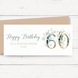 Personalisierte Geburtstags-Geldkarte, personalisierte Geldbrieftasche für Geldgeschenk zum 60. Geburtstag, Geldumschlag Geburtstags-Geldhaltergeschenk